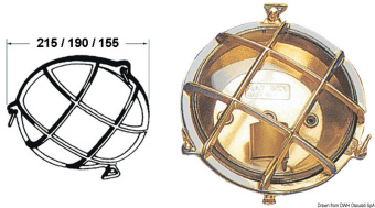 Osculati 32.202.70 - Переборочный светильник водонепроницаемый из полированной латуни OLD MARINA IP54 E27 220/240 В 52 Вт 215 мм