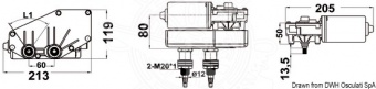 Osculati 19.185.02 - Мотор серии 70 Вт для поводков и щеток до 800 мм 24 В  
