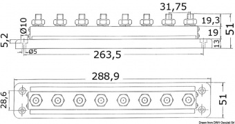 Osculati 14.209.22 - Шина соединительная Bus-Bar 8x10 мм