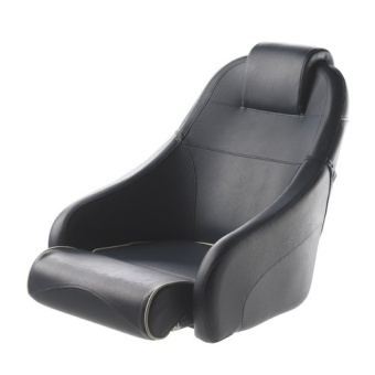 Vetus CHFUSB KING Helm seat with flip-up squab, cobalt dark blue with white seams