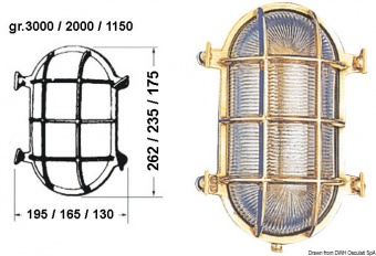 Osculati 32.203.60 - Лампа овальная черепаха 130x175 мм 