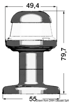 Osculati 11.396.03 - Круговой огонь светодиодный Orions белый 360° 12/24В 3Вт в корпусе из нержавеющей стали