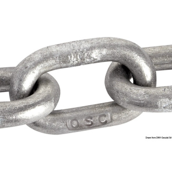 Osculati 01.373.11-100 - Цепь калиброванная горячего цинкования 11 мм x 100 м (100 м)