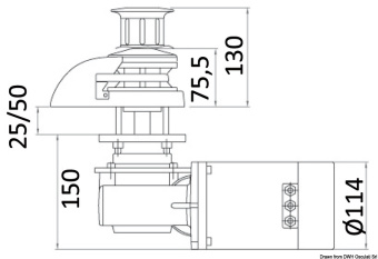 Osculati 02.401.24 - Italwinch Smart лебедка 700 Вт 12 В - 8 мм низкая