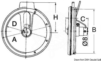 Osculati 19.152.61 - Самоочищающееся смотровое стекло EIWA 24 В 300 мм