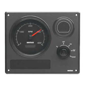 Vetus MP22KBS2D 2nd gen engine panel MP22, 12 V, 2 black instruments, (0-4000 ) - suitable for use with a second alternator
