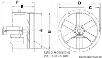 Osculati 16.103.04 - Центробежный вентилятор 24V 0,3Kw 11Amp F.P 
