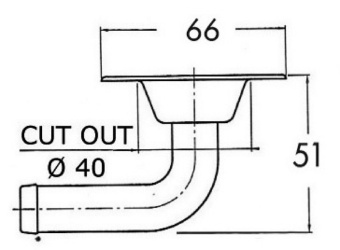 Osculati 20.267.60 - Вентиляционная головка топливного бака под шланг Ø16мм 66мм угловая 90° из нержавеющей стали