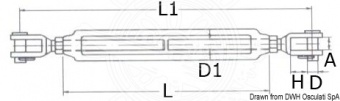 Osculati 07.198.16 - Талреп с двумя неподвижными вилками 16 мм 