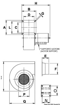 Osculati 16.102.08 - Центробежный вентилятор 24 В 120 Вт 6 А правое вращение