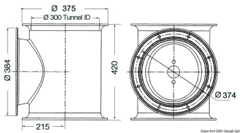 Osculati 02.043.04 - LEWMAR туннель для кормового подруливающего устройства Ø 300 мм