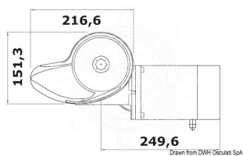 Osculati 02.404.46 - Italwinch Smart Plus лебедка 1500 Вт 12 В - цепь 10 мм, с барабаном