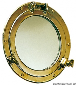 Osculati 32.231.00 - Зеркало в иллюминаторе из латуни OLD MARINA 300х205 мм 