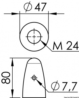 Osculati 43.514.00 - Цинковый обтекатель винта Ø 40/45 мм 