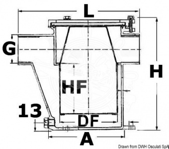 Osculati 17.653.05 - Фильтры для системы водяного охлаждения мотора 1"1/2 