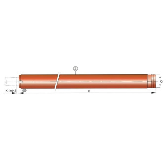 Vetus BS25/0500 Steel stern tube with cutlass bearing, Ø 25 mm, 500 mm in length
