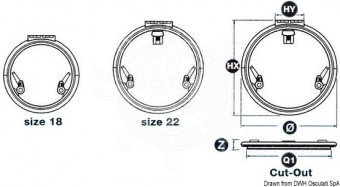 Osculati 19.410.22 - Люки LEWMAR LOW PROFILE - модели круглой формы TG 22  
