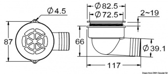 Osculati 17.126.02 - Угловой шпигат 90° с обратным клапаном 2" 