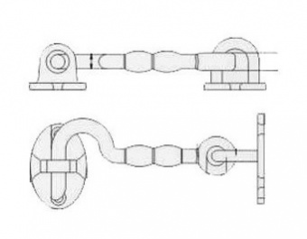 Osculati 38.173.75 - Дверной крючок USA из нержавеющей стали, 75 мм 