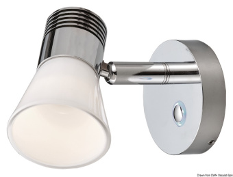 Osculati 13.439.56 - Точечный LED светильник 10/30В 3Вт хромированный корпус с диммируемым выключателем