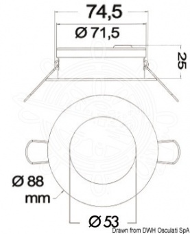Osculati 13.446.11 - Встраиваемый светодиодный светильник Negril, 12/24В, зеркальная полировка, белый 