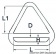 Osculati 39.601.01 - Треугольное кольцо с перекладиной для сезней из нержавеющей стали 5x45 мм (5 шт.)