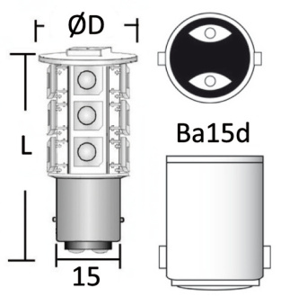 Osculati 14.443.12 - Лампочка светодиодная SMD BA15D 12/24В 3.6Вт