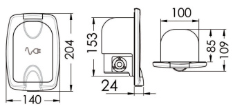 Osculati 14.336.01 - Mennekes AM-TOP 510 Розетка трехполюсная с защитной крышкой 16А 230B IP44 для подключения к береговой сети