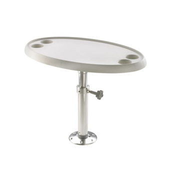 Vetus PTT5070 Table oval 76 x 45 cm, with adjustable and removable pedestal and base plate, height 50 - 70 cm