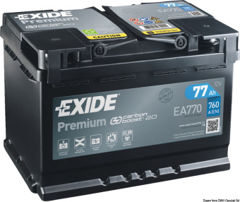 Osculati 12.404.03 - Пусковой аккумулятор Exide Premium 77 Ач