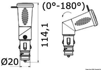 Osculati 14.517.14 - Двойной шарнирный штекер с USB-подключением