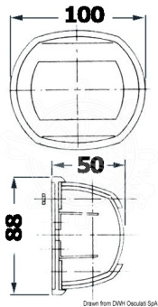 Osculati 11.410.01 - Бортовой огонь Sphera Design Classic 12 красный 112,5° 12 В 10 Вт 100 x 50 x 88 мм в чёрном корпусе