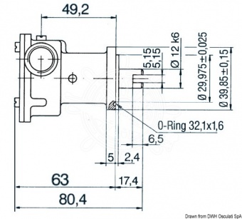 Osculati 16.038.00 - Помпа NAUCO - модель ST114 с фланцем, непосредственное соединение с двигателем 3/8" 