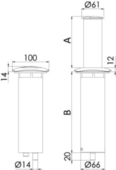 Osculati 13.448.06 - Выдвижной LED светильник Aurora 12/24В 7Вт 71-110мм утапливается вровень с поверхностью