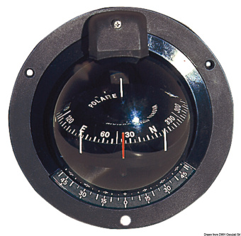 Настенный компас RIVIERA Polare для парусных судов Черный-черный (80 мм)