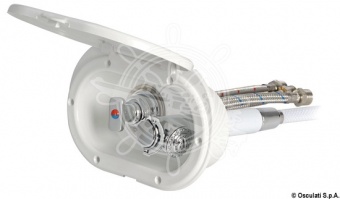Osculati 15.240.02 - Душевая ниша Oval со смесителем и кнопочным душем Mizar, армированный ПВХ шланг 4 м