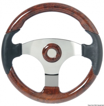 Osculati 45.163.26 - Technic рулевое колесо черный / красное дерево 350 мм 