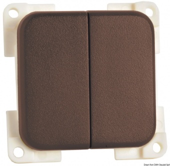 Osculati 14.660.02 - CBE MC2N/M Выключатель двухклавишный из коричневого пластика 12 / 24 В