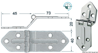 Osculati 38.445.05 - Петля универсальная из нержавеющей стали 118x40x2.5 мм (2 шт)