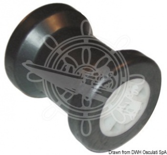 Osculati 02.031.08 - Килевой ролик с пластиковым сердечником Ø отверстия 14 мм черный 