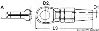 Osculati 05.219.04 - Тросовые наконечники с обухом Ø 4 мм 1500 кг