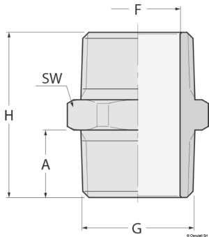 Osculati 17.565.02 - Guidi бронзовый двойной ниппель M-M 3/8"