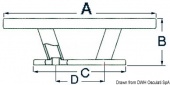 Osculati 40.137.06 - Утка на шпильках М16 Nordik 360x60x90мм 8606кг из зеркально полированной нержавеющей стали AISI316