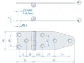 Плоская петля из нержавеющей стали ROCA 129 x 40 мм