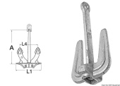 Osculati 01.142.04 - Якорь Холла из оцинкованной стали 4.2кг 320x180 мм