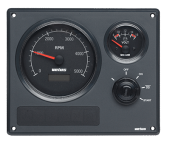 Vetus MP22BS15A - Приборная панель МР22, 12 В, 2 прибора (0-5000 об/мин), черный циферблат
