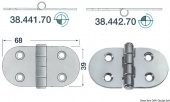 Osculati 38.441.70 - Универсальная петля с наружной центральной осью 68x39x2мм