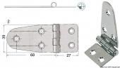 Osculati 38.217.40 - Асимметричная петля из полированной нержавеющей стали 95x39x2 мм