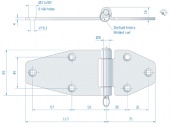 Петля из нержавеющей стали со съёмным штифтом ROCA 188x65 мм