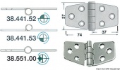 Osculati 38.551.00 - Петля универсальная с центральным штифтом 74x37x2мм из нержавеющей стали